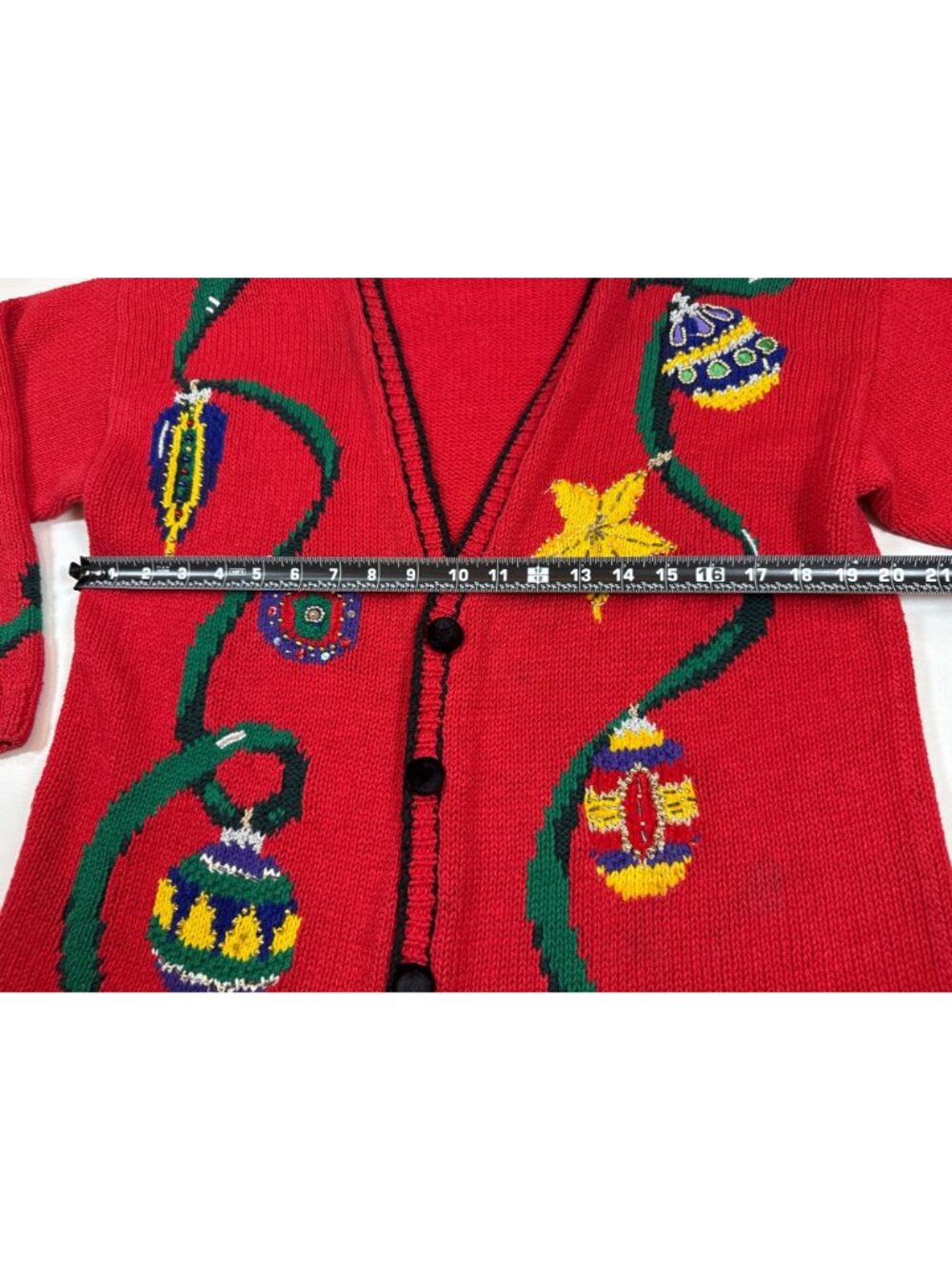Talbots vintage medium Hand-Knitted Red Ugly Christmas Sweater (W769) - Picture 4 of 8